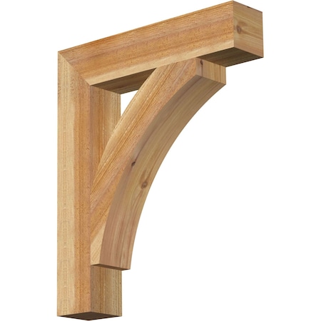 Ekena Millwork Thorton Block Rough Sawn Bracket, Western Red Cedar, 4"W x 20"D x 24"H BKT04X20X24THR05RWR